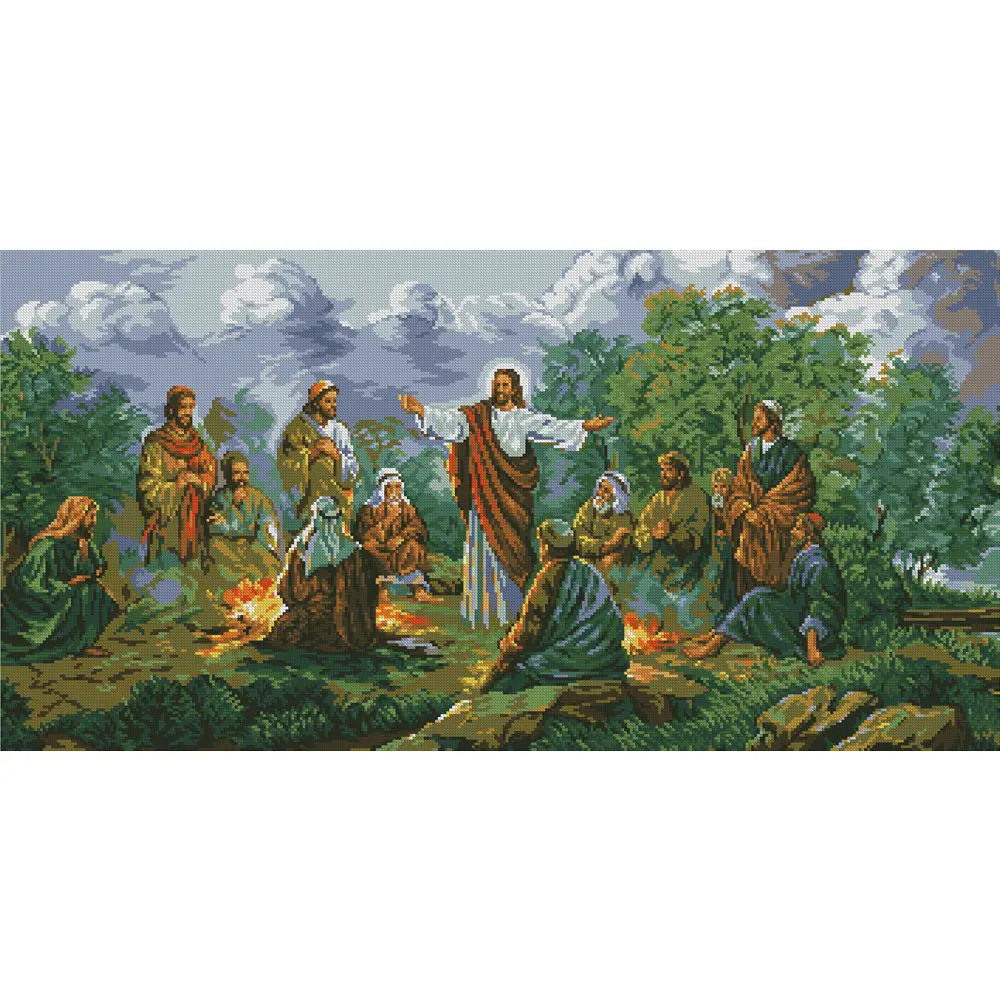 Jesus And His Disciples Diamond Painting Round Full Drill Religiou Figure Diy Mosaic Embroidery 5d Cross Stitch Portrait Picture Aliexpress Home Garden