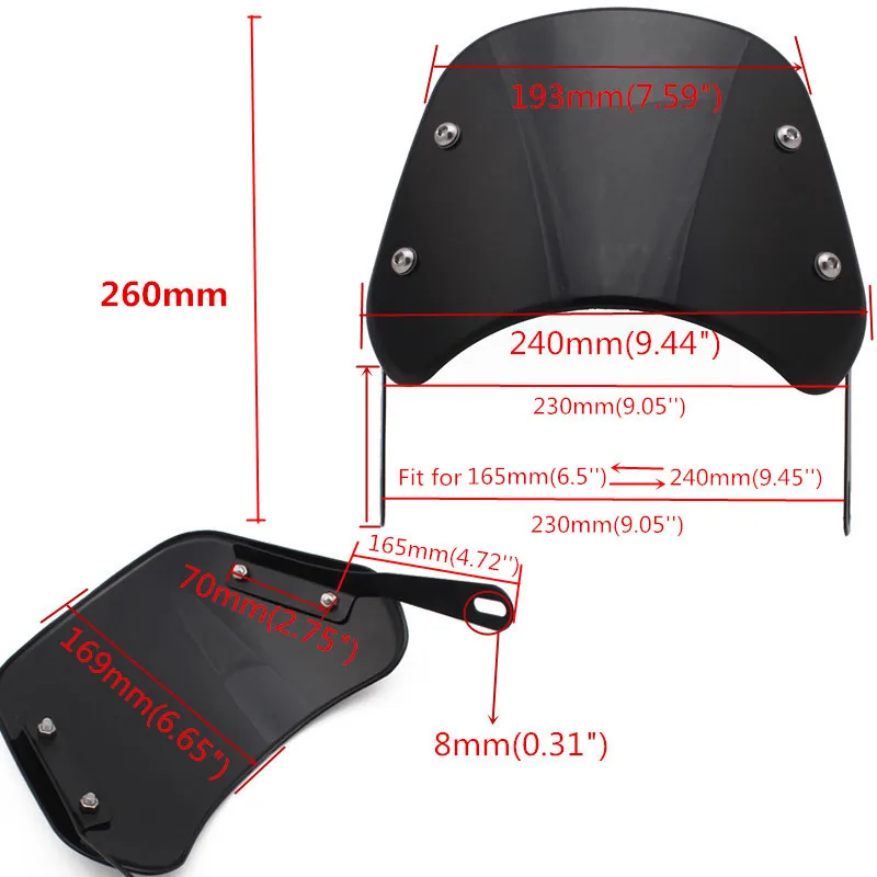 foot rest under desk 3colors Motorcycle Windshield Wind Deflector Windscreen Universal for Harley Honda Yamaha Kawasaki Suzuki 6.5"-9.45" Headlight unique license plate frames