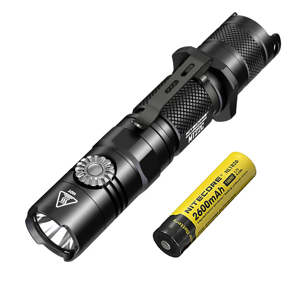 MT22C NL1826 NITECORE MT22C поворотный переключатель фонарик CREE XP-L HD V6 max 1000 люмен луч бросок 185 М Спорт на открытом воздухе тактический фонарь - Испускаемый цвет: MT22C NL1826