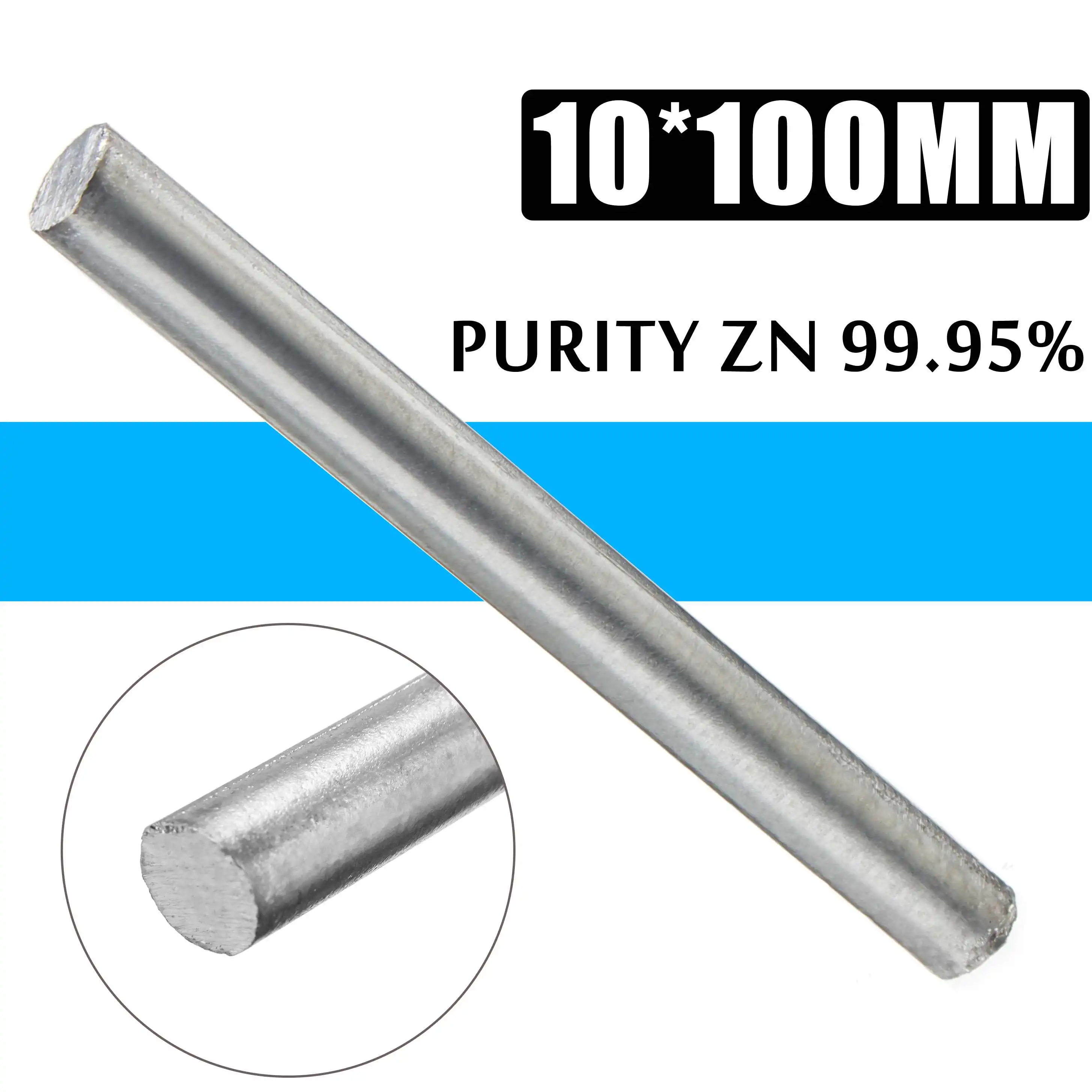 High Purity Zn 99.95/% Zinc Rods Solid Round Bar 0.4/" *4/" Anode Electroplating