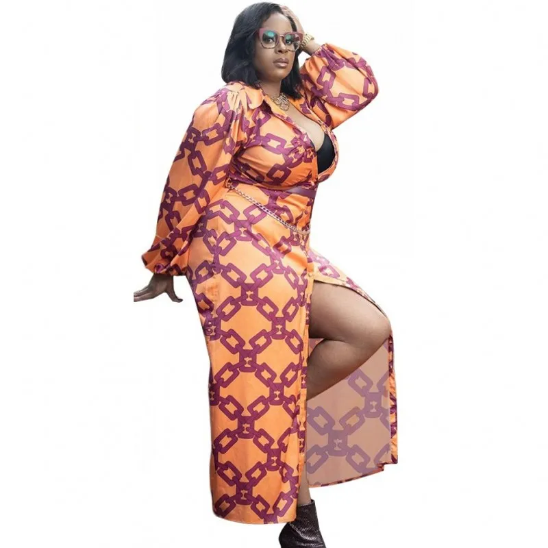 Vintage Shirt Dress African Dresses For Women Full Sleeve Sexy Loose Long Dress Dashiki Fashion Ankara African Clothing Fall New
