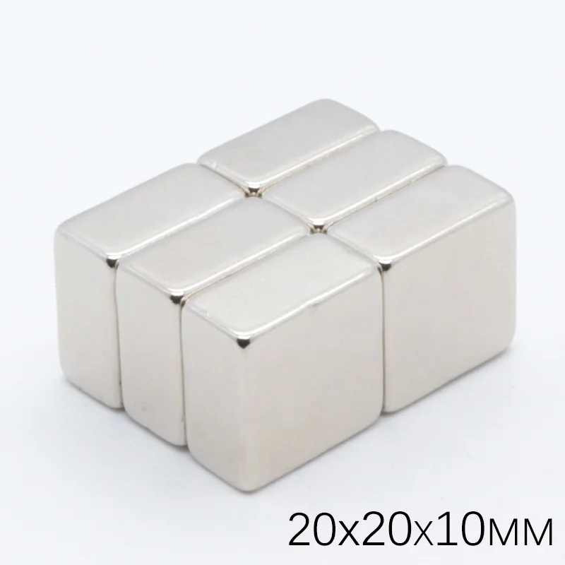 10pcs 20x20x10 mm N35 Strong Square NdFeB Rare Earth Magnet 20*20*10 mm Neodymium Magnet 20mm x 20mm x 10mm
