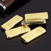

Mini Extra-thin Flint Torch Lighter Creative Bullion Originality PD999 Gold Inflatable Butane Cigarette Lighter Gadgets for Men