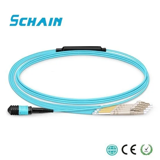 30m MTP MPO Patch Cable OM3 Female to 6 LC UPC Duplex 12 Fibers Patch cord 3