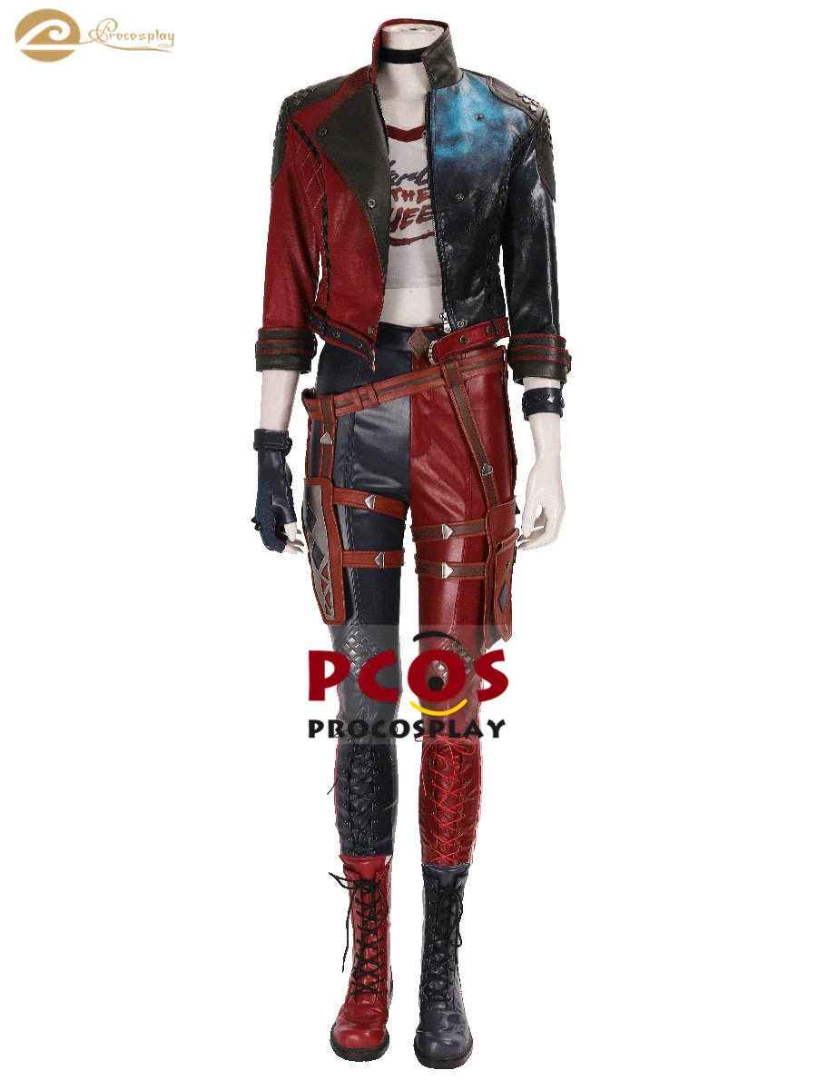 

New Game Play Hot~ Women Faux Leather Punk Outfit Suicide Squad: Kill the Justice League Harley Quinn Cosplay Costumes mp006042