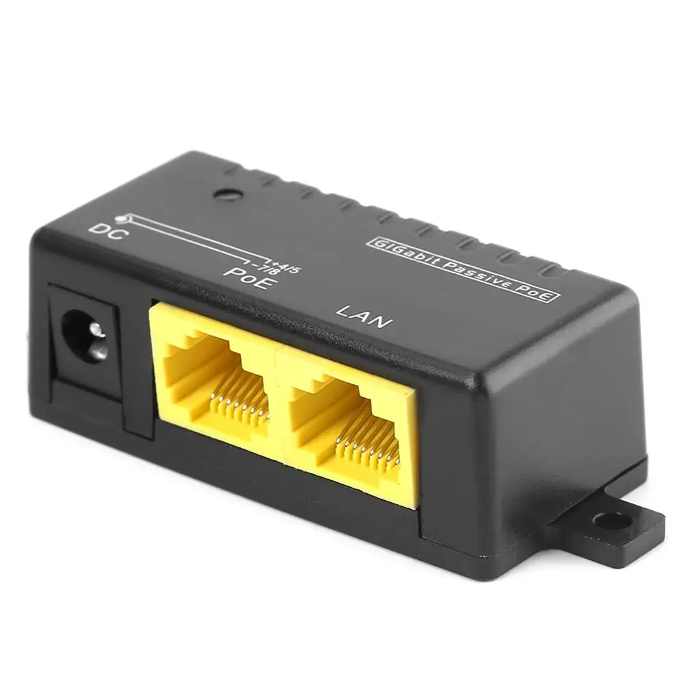 Прочный Ethernet RJ45 PoE, сплиттер, инжектор 1000 Мбит/с PoE сплиттер PoE инжектор RJ45 пассивный DC 5,5 мм x 2,1 мм разъем адаптера - Цвет: B