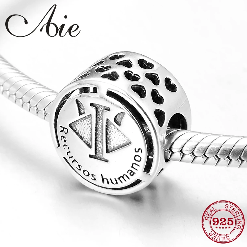 Fashion 925 Sterling Silver Recursos humanos Carreira charms Beads Fit European Original Bracelet Jewelry making | Украшения и