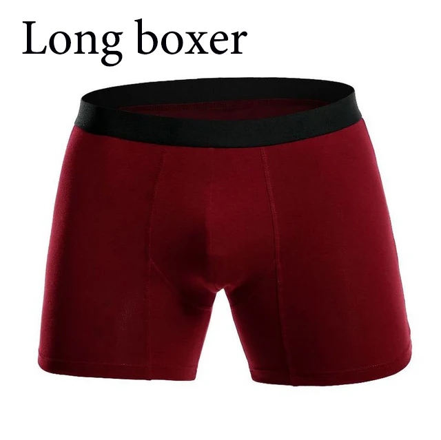 Long Wine Red Новое хлопковое мужское белье боксеры длинные ноги короткий Боксер трусы мужские Calzoncillos мужские Boxershorts Man Europe европейский размер - Цвет: Long Wine Red