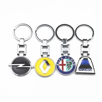 

3D Alloy Key Chain Car Emblem Keychain Key Ring Emblem For Opel Ford Kia Seat Renault Toyota Fiat Citroen Peugeot car styling