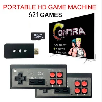 Consola Y2 Y2 P con 621 juegos clásicos, miniconsola Retro con mando inalámbrico, salida HDMI, reproductores duales 1