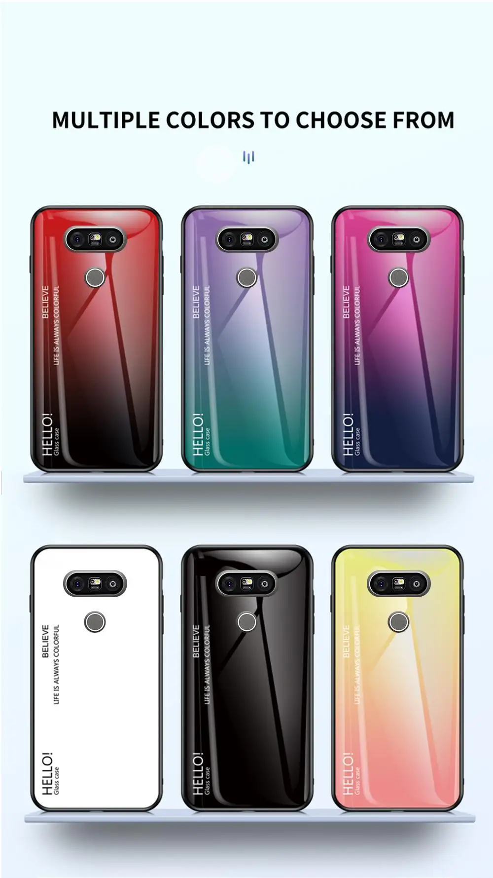 Блестящий градиент закаленное Стекло чехол для LG G5 G6 G7 G8 ТПУ Мягкий противоударный edge чехол для телефона на стене для LG G8 G7 G6 G5 задняя защитная крышка