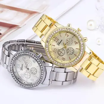 

100pcs/lot Watches Women Luxury Diamond Geneva Brand Business Ladies Quartz Watch Woman Female Clocks Relogio Feminino Wholesale