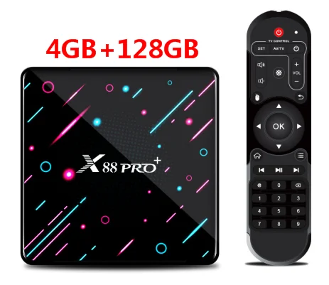 X88 pro+ Android 9,0 ТВ приставка Rockchip RK3368PRO 4 Гб 128 ГБ Смарт ТВ приставка Восьмиядерный Bluetooth 2,4G и 5G Wifi 4K медиа-проигрыватель Google - Цвет: 4gb 128gb
