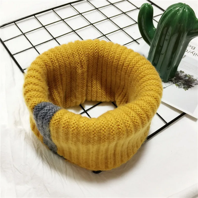 Yellow VISROVER/вязаный шарф-снуд для девочек и мальчиков, детский снуд с кольцом и бахромой, шарфы с петлей на шее, теплые шарфы, шейный платок - Цвет: Yellow