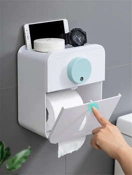 

B-LIFE Toilet Tissue Storage Box Roll Holder for Bathroom Kitchen Cat Proof Covered Toilet Paper Holder Camper RV Toilet Paper