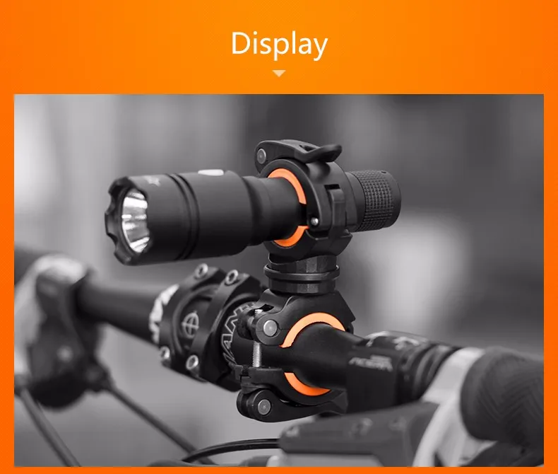 Cheap ROCKBROS Cycling Bike Rotating Light Double Holder LED Front Flashlight Lamp Pump Handlebar Holder Bicycle Accessories, 4 Colors 7