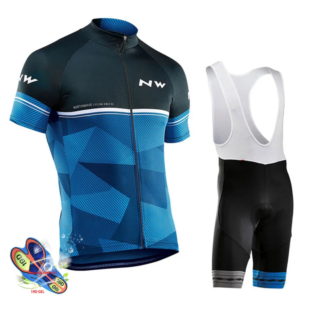 

2020 nw summer men's blue cycling Sweatshirt set short sleeve suit quick dry summer outdoor sportswear Maillot ciclismo hombre