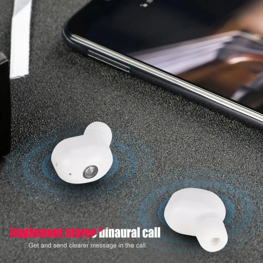 TWS Bluetooth 5,0 мини-наушники бинауральные беспроводные наушники-вкладыши с зарядной коробкой для смартфона