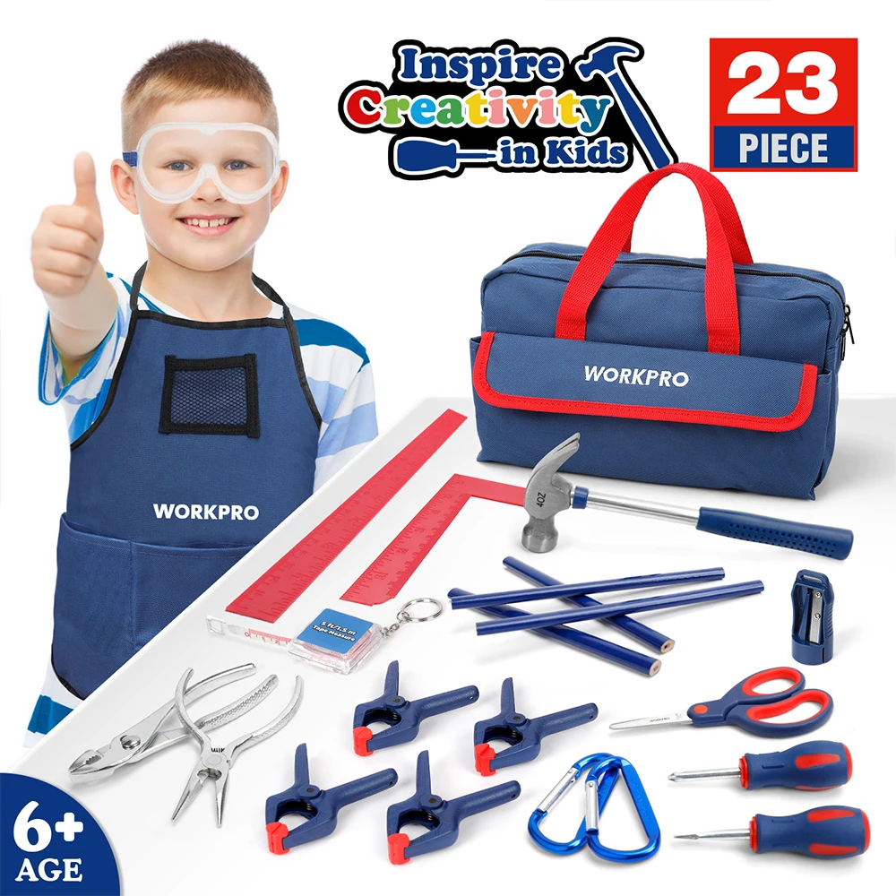 £15.68 Workpro 23pc Tool Set Kids Tool Set Children Gift