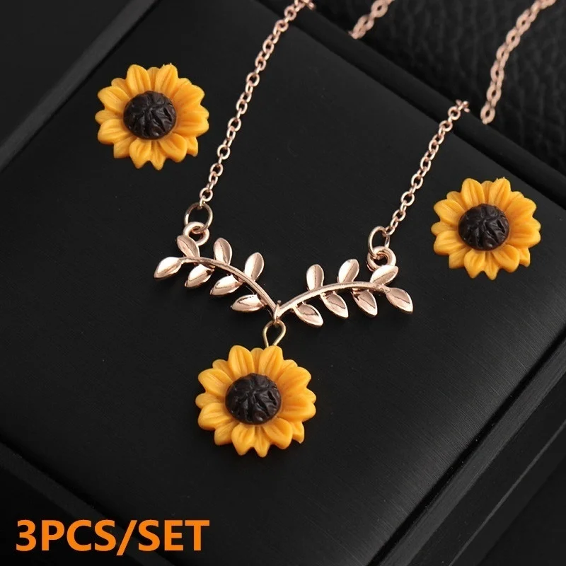 

3PCS/Set Leaf Branch Necklace Charm Gold color Twig Pendant Necklaces Earring Set JSTA-01
