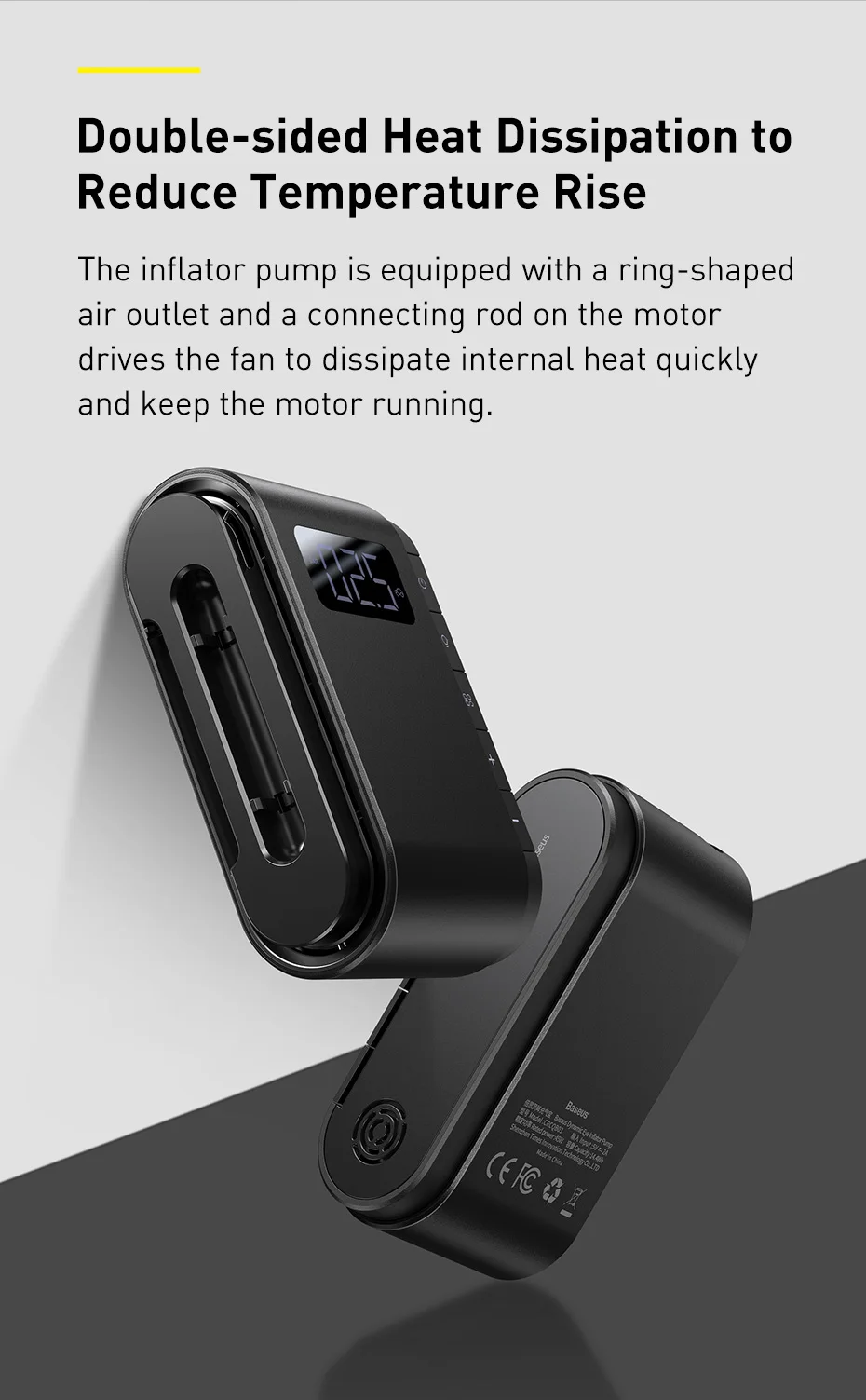 Baseus gonfleur de pneus Portable avec batterie Rechargeable-9