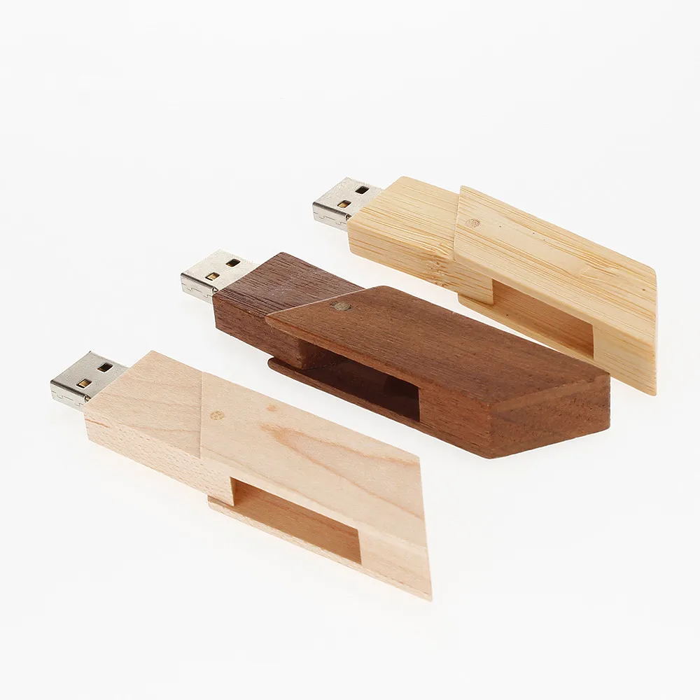 custom LOGO rotating wooden usb disk 4GB 8GB pendrive 16GB pen drive 32GB 64GB usb flash drive 128gb wedding gifts memoria stick