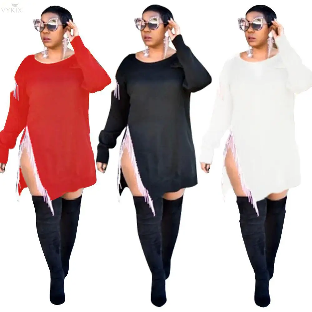 Women Dress O-neck Full Sleeve Bandage Mini Dress Loose Casual Dress Sexy Night Clubwear Bodycon Dress Women Party Dress Vestido