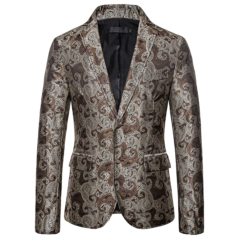 Autumn plus size men casual embroidery suit jacket men's Cashew flower embroidery pattern suit coat Invisible stripe design Suit Autumn plus size men casual embroidery suit jacket men's Cashew flower embroidery pattern suit coat Invisible stripe design Suit