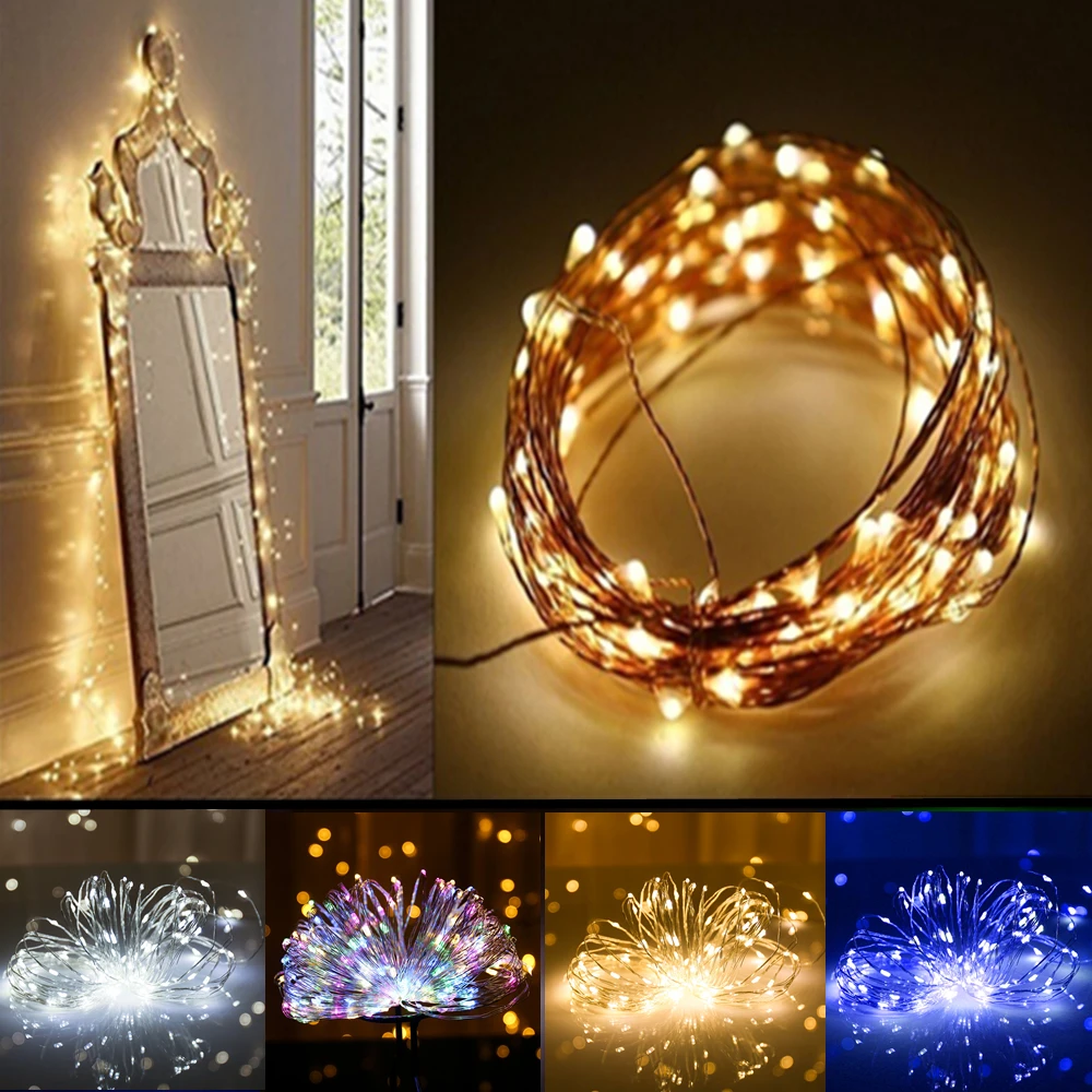 Веселый Рождественский Декор 10 м 100LED медная проволока сказочная гирлянда струнная лампа счастливый Navidad новогодние вечерние рождественские украшения для дома, Q