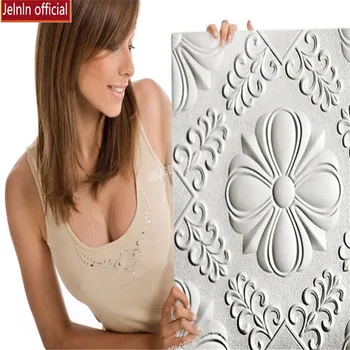 

3d pattern European wall stickers ceiling wallpaper self-adhesive waterproof European TV background bedroom foam wall stickers