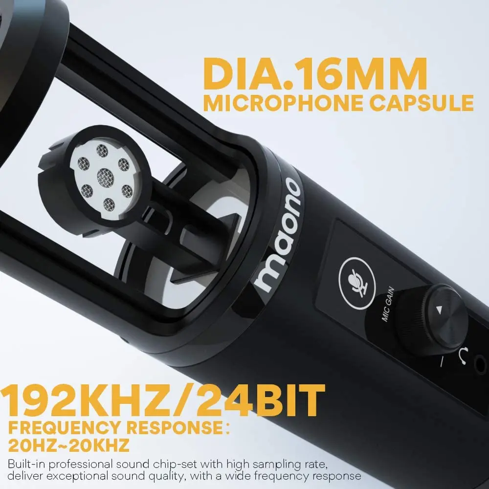USB Microphone Kit Zero Latency Monitoring MAONO
