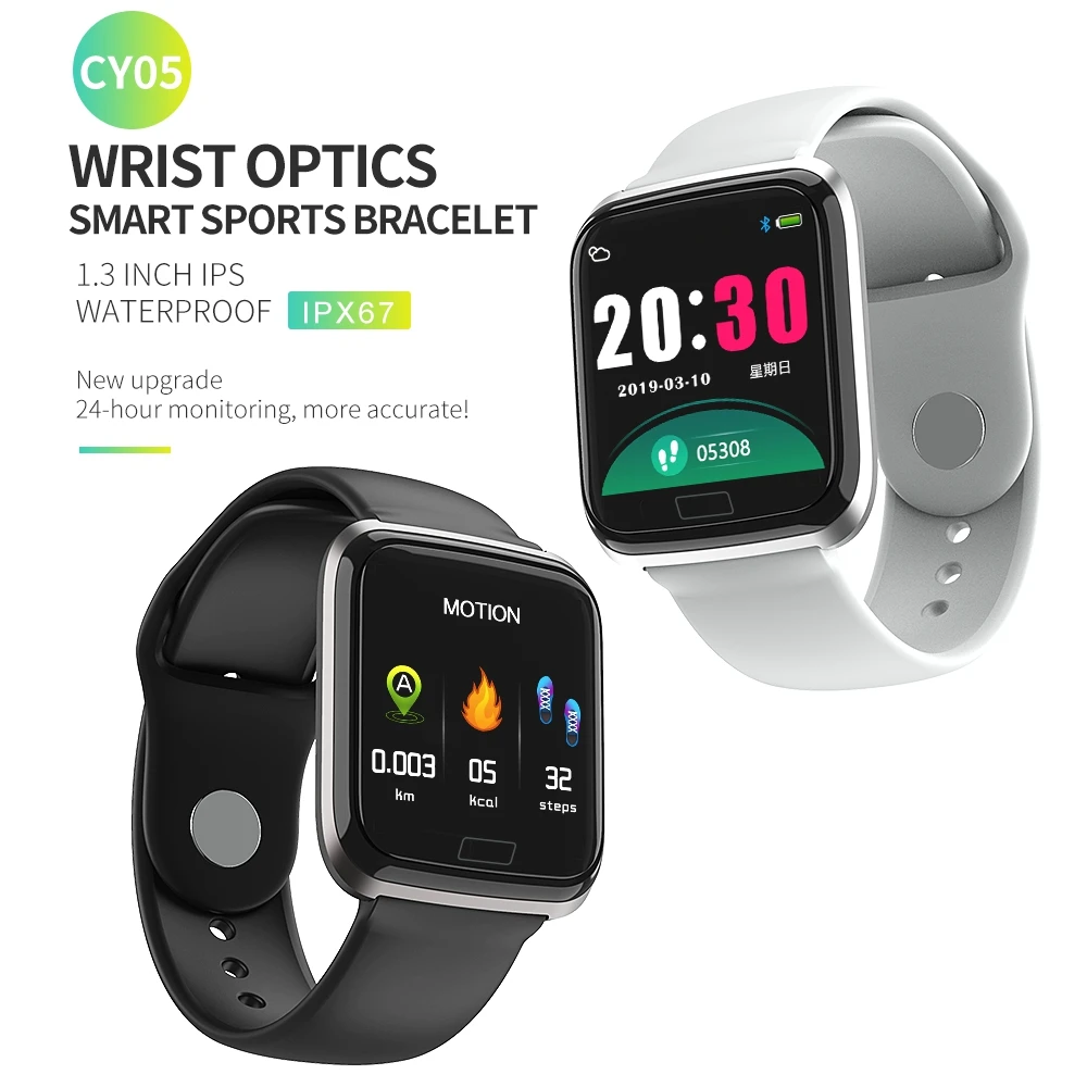 

Smart Watch IP67 Waterproof CY05 Heart Rate Monitor Sport Fitness Bracelet Clock Health Watch Pedometer SmartWatch pk mi band 4