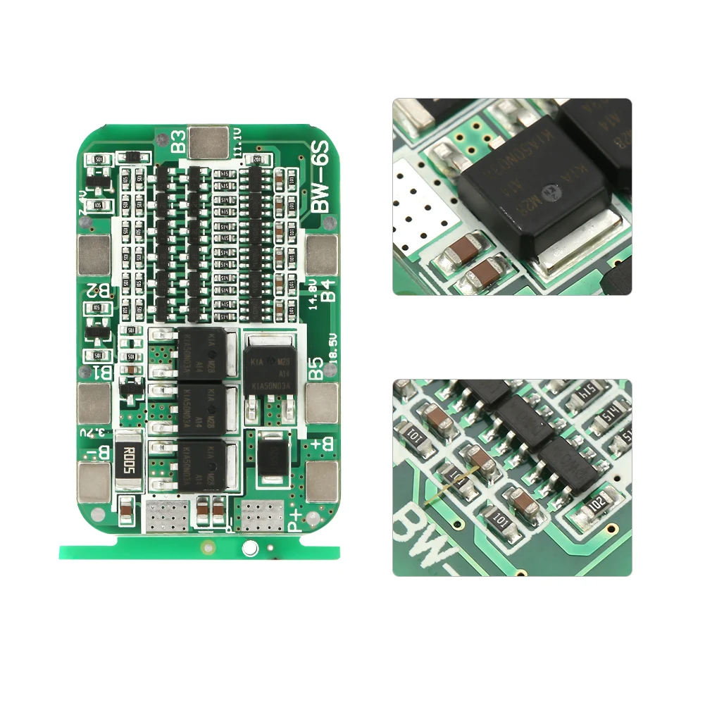 

Battery Protection Board 6S 15A 22V 24V Protection Boards BMS Battery Protection Board For 18650 Lithium Batteries