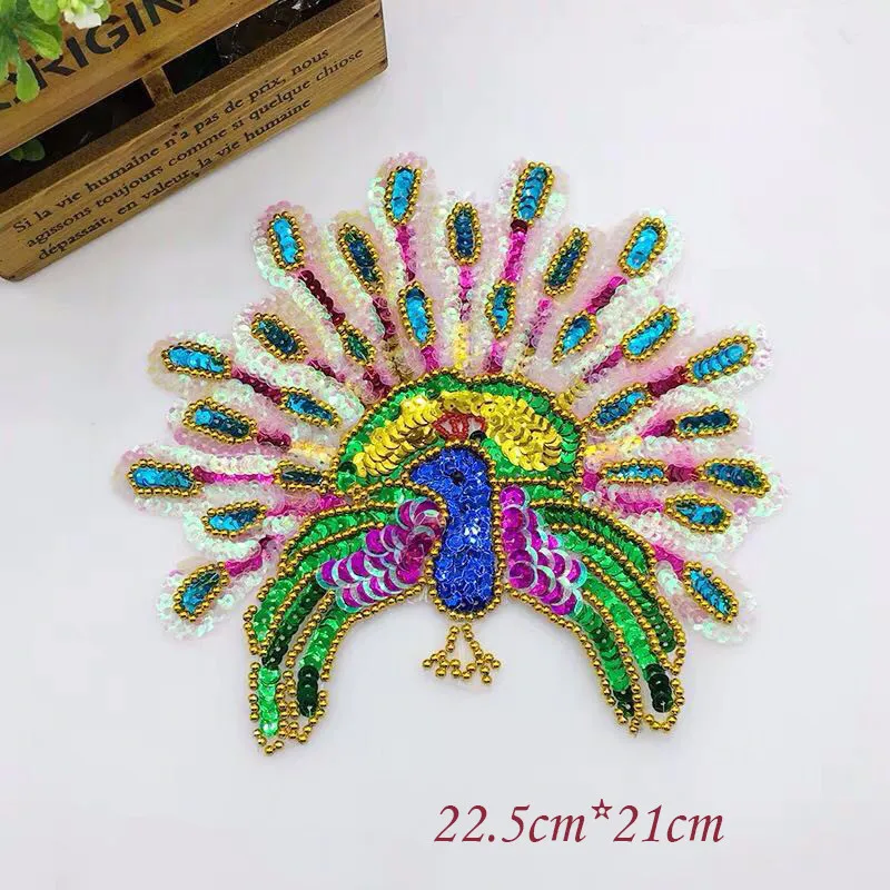 Аппликационный костюм с павлином и пайетками 2 шт. аксессуары для оперы материал