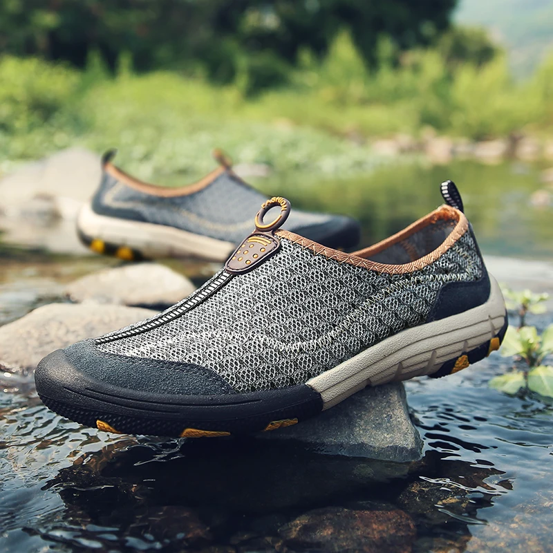 2021 Summer Outdoor Man Waterproof Hiking High Top Mountain Climbing Non-Slip Shoes Trekking Hunting Footwear Zapatillas Hombre