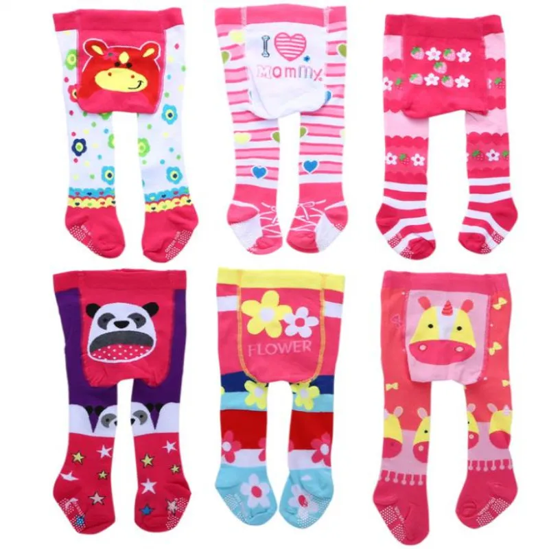 

6PSC/lot Favorable Price High-grade Sweat Absorbing Girl Pantyhose 41cm Long Cartoon Pure Cotton Stocking Breathable Baby Tights