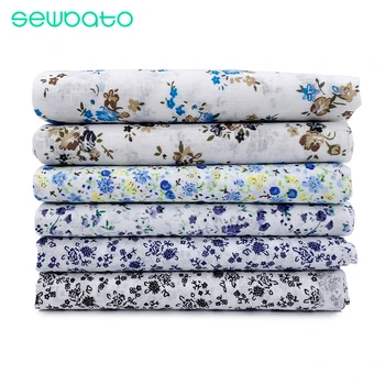 

SEWBATO 6pcs Mixed Style Cloth Material High Quality Handmade DIY 100% Cotton Fabric Children Kids Floral Print Sewing Patchwork