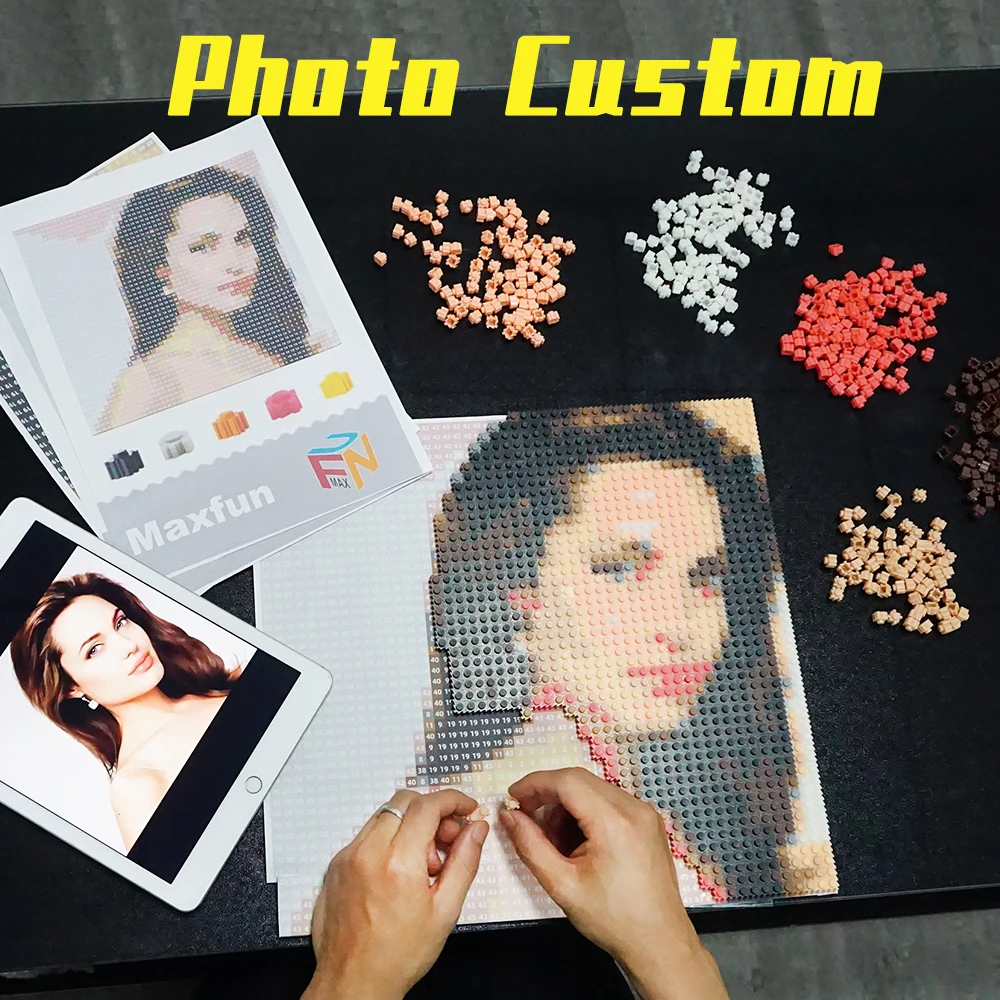 

Pixel Art Block Photo Custom DIY Mosaic Building Blocks Painting Private Design Portrait Scenery Wall Decoration Surprise Gifts