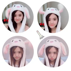 Chapeau Amusant avec Oreilles de Lapin en Peluche pour Enfant et Adulte, Jouet Mignon d'Anime Kawaii, Mobile, Cadeau pour Fille 