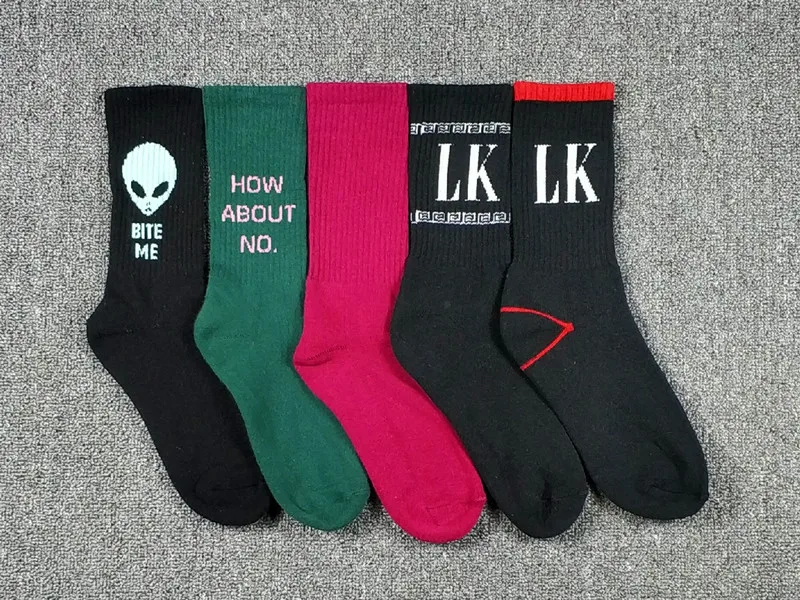 5 Packs Cotton Rich Funny Thick Men Skateboard Socks Men