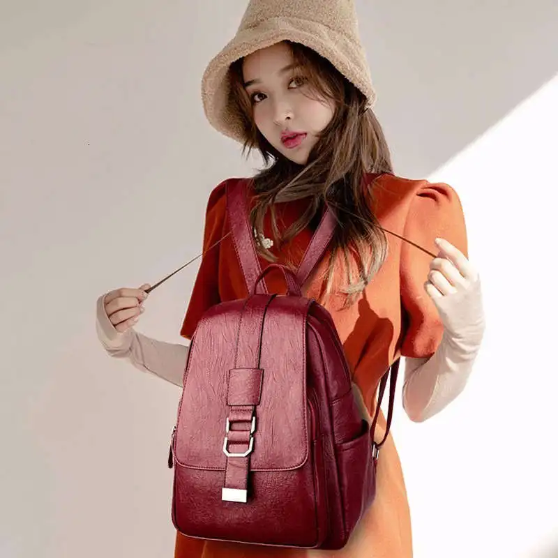 Женские кожаные рюкзаки, высокое качество, Sac A Dos, школьные сумки для девочек, для путешествий, Дамский рюкзак, твердые, большой емкости, рюкзаки для женщин