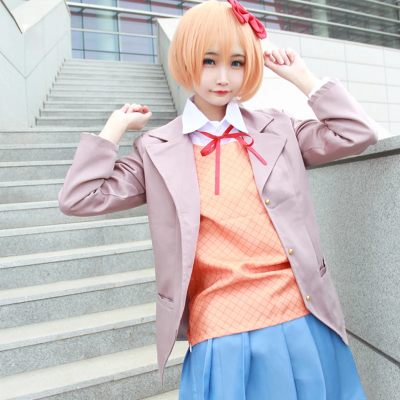 Fantasias Anime Doki Literatura Clube Monika Cosplay Sayori Yuri Natsuki  Traje Fato Uniforme Feminino Menina Jogo Feminino Cos