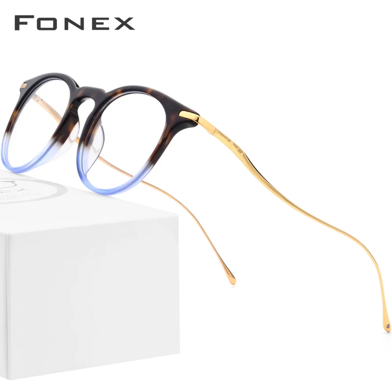 FONEX Очки мужские и женские в оправе из титана ацетата 857|Женские очки кадры| |