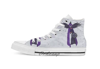 

Raven Custom Casual High Top lace-up Canvas shoes sneakers Drop shipping