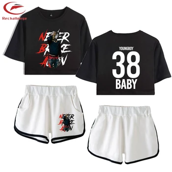 

YoungBoy Never Broke Again sets Women's New Print Casual Cut Top + Shorts Trend 2019 Summer Women's Fashion Two Piece Set