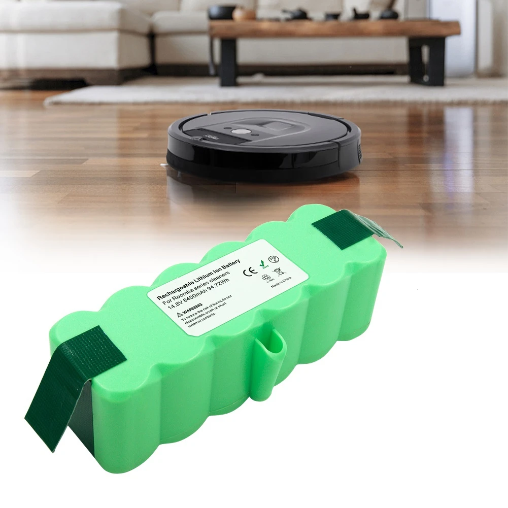 6400mAh 14,4 V литиевая Перезаряжаемые Батарея для iRobot Roomba R3 500 520 550 560 570 595 600 620 660 700 770 780 790 800