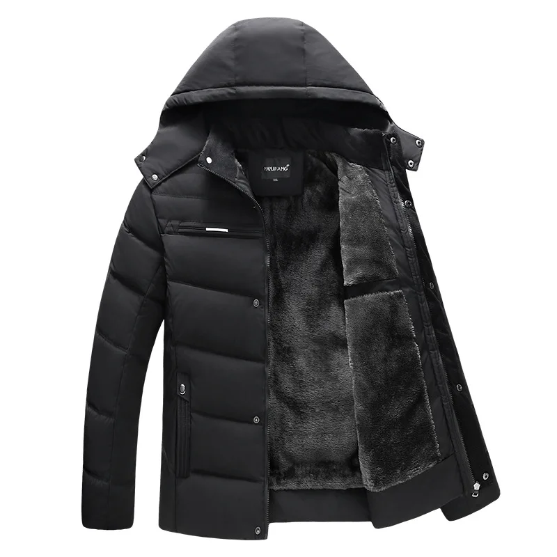 Новая модная мужская куртка, пальто, утолщенная теплая зимняя ветрозащитная куртка, повседневная мужская пуховая парка с капюшоном, верхняя одежда, хлопковая стеганая куртка