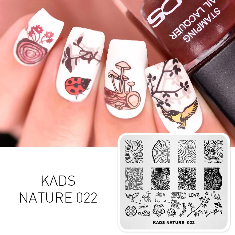 KADS, серия "природа", различные дизайнерские пластины для стемпинга ногтей, бабочки, горный диапазон, шаблоны, сделай сам, изображение, маникюрный набор тарелок - Цвет: NA022