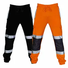 Hi Viz Vis pantalones de seguridad para hombre, ropa de trabajo con forro polar, para correr