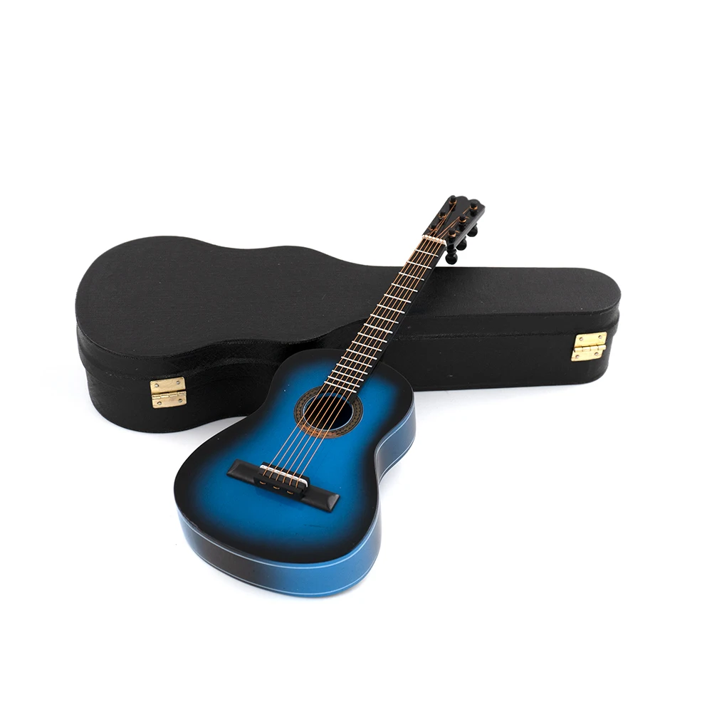 Miniatur Gitarre in blau - Mini Musikinstrument als Dekoration